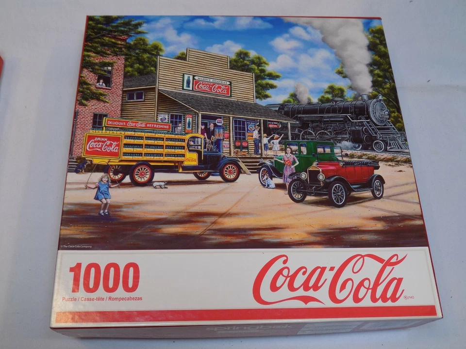 Coca Cola Country All Aboard Train Jigsaw Puzzle NOT Counted AS IS 1000 pcs Coke - Image 3 of 4