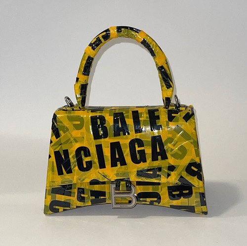 Balenciaga Hourglass Small CAUTION TAPE leather crossbody bag - Picture 8 of 17