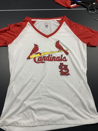 St. Louis Cardinals VNeck Short Sleeve Tshirt Adult Womens Large 11 World Champs