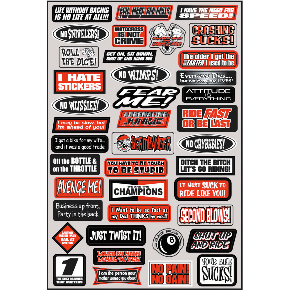 d。 Factory Effex Decal Kit - Fun Phrases | 07-68012 | eBay
