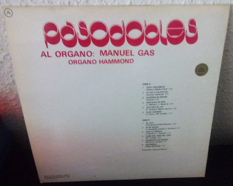 LP MANUEL GAS - PASODOBLES * RCA CAMDEN 1970 SPAIN * XXL RARE HAMMOND ORGAN - Bild 3 von 3