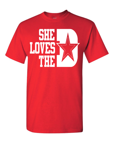 Dallas Cowboys She Loves The D T-Shirt All Colors + Sizes S-5XL & Youth Kids - Picture 21 of 30