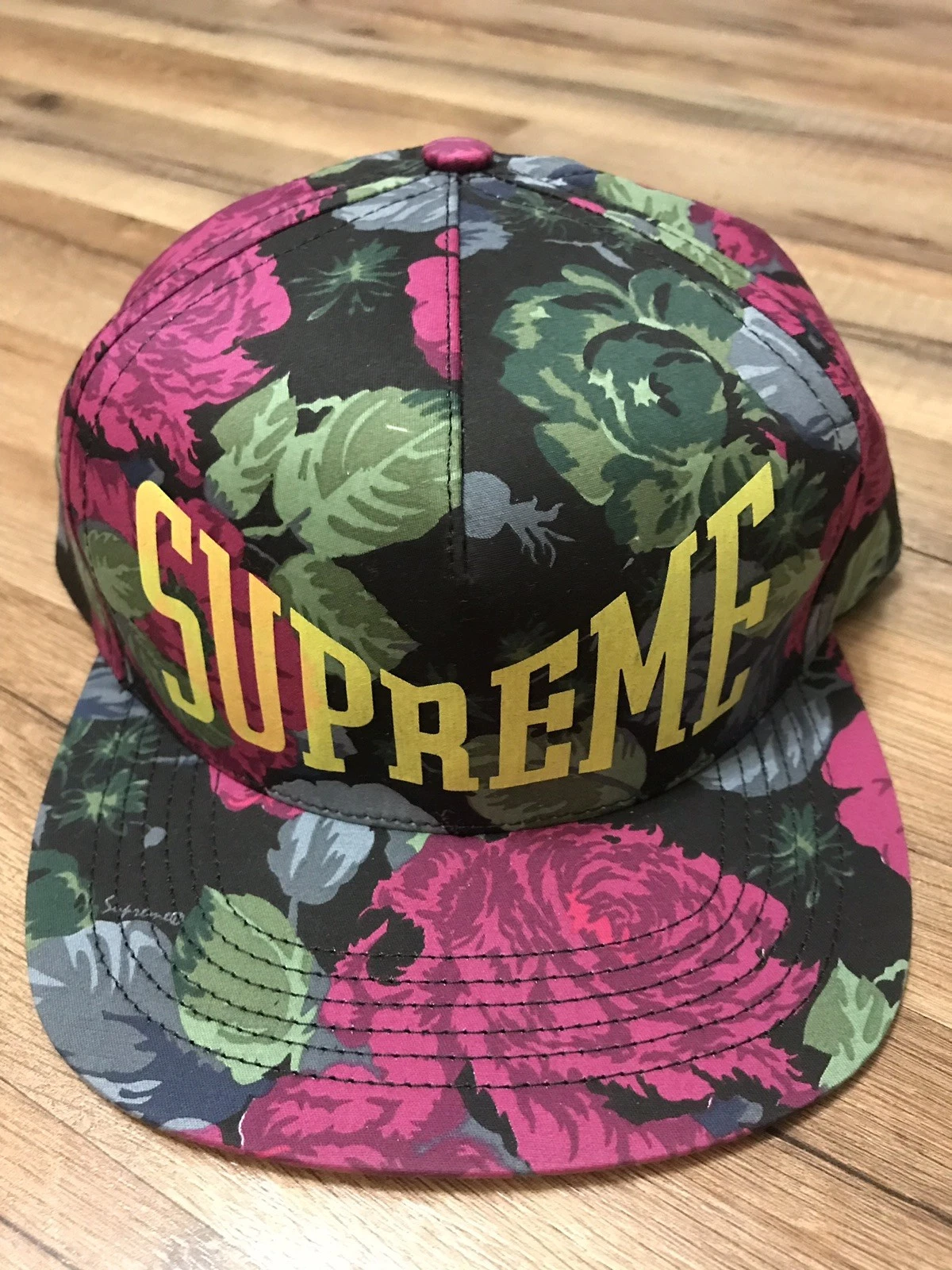 Supreme SS18 Floral 5 Panneaux CAP BOÎTE CLASSIQUE LOGO CHAPEAU CAMOUFLAGE FLEURS CAMP PEAU DE SERPENT