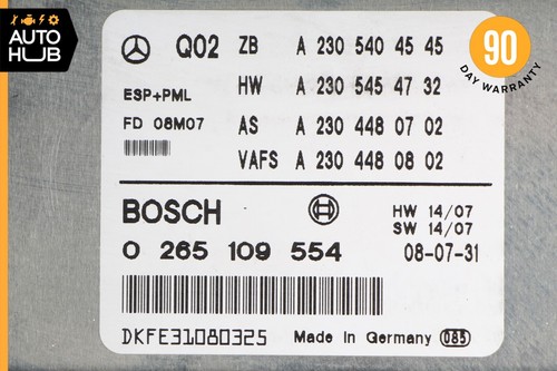 Mercedes R230 SL550 SL600 ESP Electronic Stability Control ABS PML Module 79k - Picture 8 of 9
