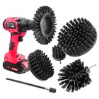 WerkFix Kraft-Reinigungsbürsten-Set, 6-teilig, harte Borsten (schwarz) 