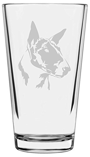 Bull Terrier-Themed 16oz Etched Pint Glass for All Purposes