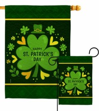 St Pat's Clover Garden Flag Patrick Spring Decorative Gift Yard House Banner