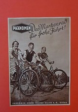 Original uralter PHÄNOMEN FAHRRÄDER Prospekt VORKRIEG