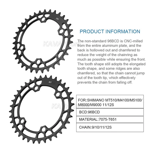 MTB Fahrrad Kurbelgarnitur 170/175mm Kurbelarm 32T/34T/36-26T Kettenblatt 11/12-fach - Bild 18 von 29