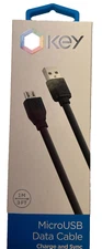Key Micro-USB Charge and Sync Data Cable, 3 ft. - Black