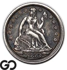 1853 Seated Liberty Dime, Arrows, Tougher Choice XF++ Collector Type Coin