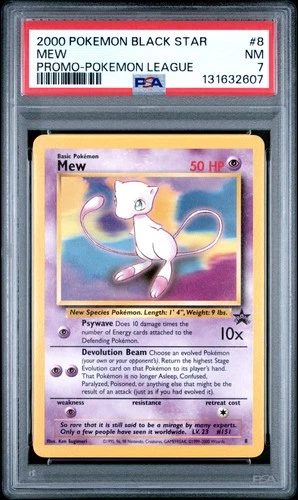 2000 POKEMON PROMO BLACK STAR POKEMON LEAGUE #8 MEW PSA 7
