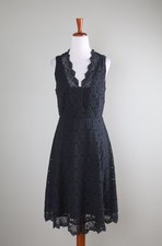 ANN TAYLOR LOFT NWT $98 Black Lace Lined Sleeveless A-Line Dress Size 00