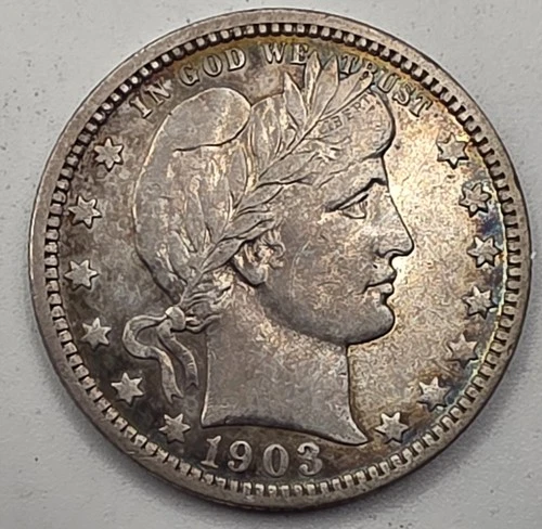 《Silver》1903-O USA BARBER QUARTER -- .1808 OZ of SILVER!!!