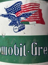 Lattina olio grasso auto vintage RARA grafica primi aquila bandiera americana