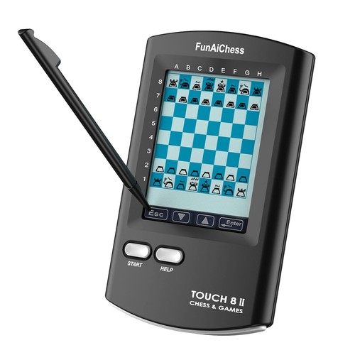 Handheld Elektronisches Schachbrett 8 in 1 Touch Schach Computerspiel KI Schach Up...