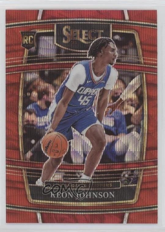 2021-22 Panini Select Concourse Red Wave Prizm Keon Johnson #40 12qz