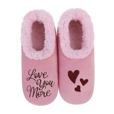 Snoozies Plush Travel Slippers Love You More - L