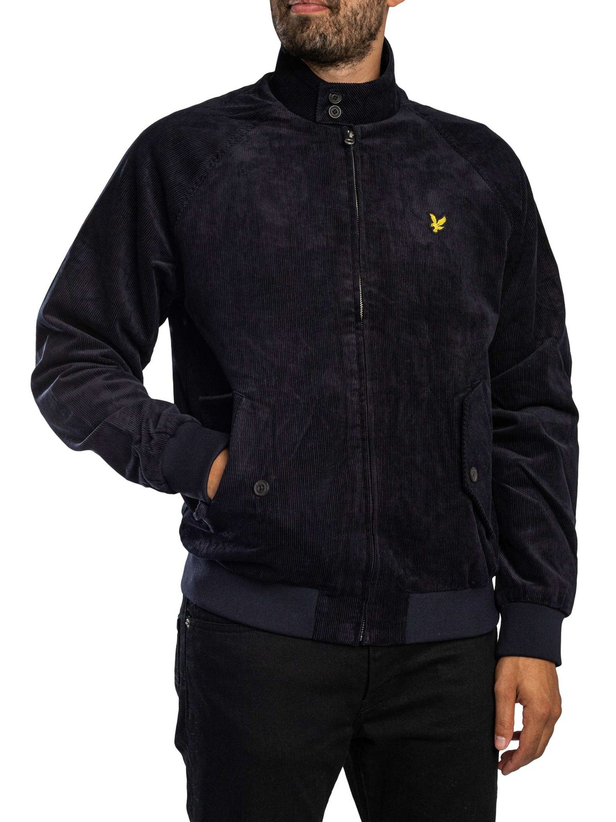 Lyle & Scott Corduroy Harrington Jacket, Dark Navy - M