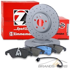 ZIMMERMANN SPORT-BREMSSCHEIBEN + BELÄGE +WK VORNE FÜR AUDI A5 8T BJ 07-11