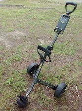 BAG BOY GOLF BAG CART M-300 LIGHTWEIGHT TWO WHEEL FOLDING PUSH CART - GOOD COND.