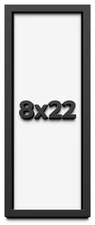 8x22 Shadow Box Frame Black | 1 inches Deep Real Wood Contemporary Shadowbox Dis