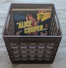 Vinyl Record LP 12" 33 RPM DJ Album Storage Crate Plastic Brown