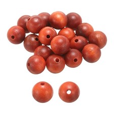 200pcs 8mm Carmine Wood Round Polished Wooden Loose Beads for Craft