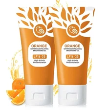 Orange Exfoliating Gel Scrub for Face and Body, Orange Peeling Gel 2 Pack, 2 Flz