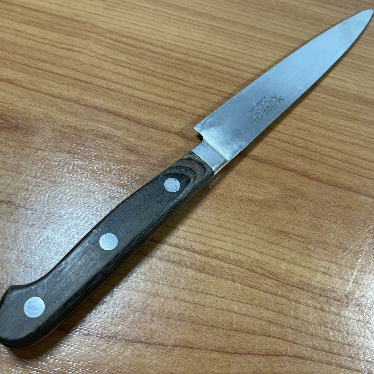 Vintage Picaso Japan Stainless Steel Utility Knife 15cm Wood Handle Petty Chef