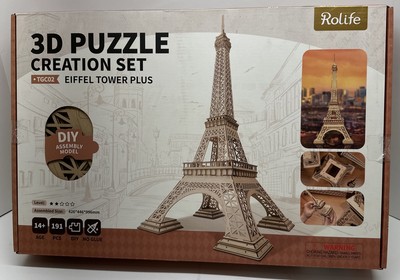 3D Wooden Wood Model Puzzle Large Eiffel Tower Plus Building Set Rolife Creation