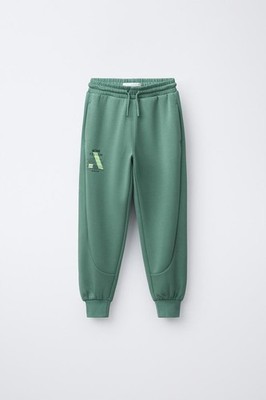 NEW Zara Active Edition Boys Green Drawstring Jogger Sweatpants Size 7-8years