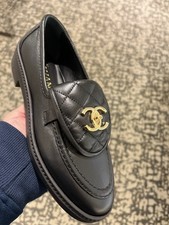 NEW CHANEL MOCCASINS Lambskin Black (42) 