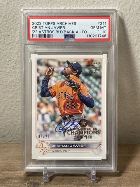 2023 Topps Archives Cristian Javier 2022 Astros Buyback AUTO 9/22 PSA 10