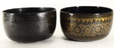 = Vintage Pair of Thai Jaifah Chiengmai Lacquerware Bowls