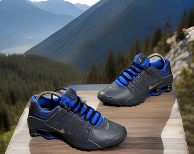 Nike Shox NZ Shoes Mens 7.5 Dark Gray Blue Sneakers 833579-400