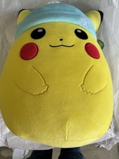 Pikachu 14" Squishmallow Holiday Plush Winter Hat  Pokemon Brand New with tag