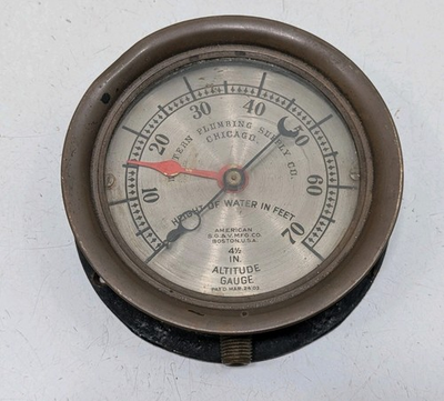 #ad #ad Western Supply Company Water Steam Pressure Guage Chicago Illinois Antique Brass $157.45