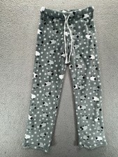 WinWin Plush Fleece Pajama Pants Women S/M Grey Sheep Print Lounge Sleepwear Y2K