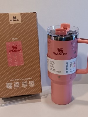 Stanley Quencher H2.0 Flowstate 40oz Tumbler Pink With Bows