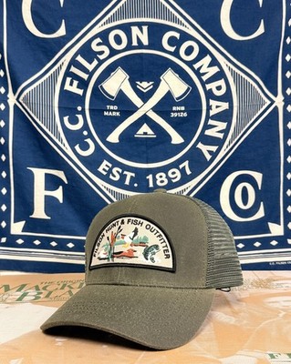 FILSON 20305229 Men's Logger Mesh Back Wildlife Hunt Fish Patch Otter Green Cap
