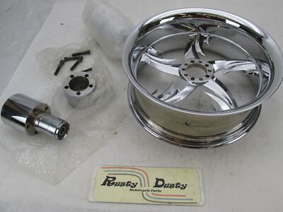 Starr Blade Rims Harley Davidson Custom Chopper 6.5X16 Chrome Star Blade Rim Wheel with ...