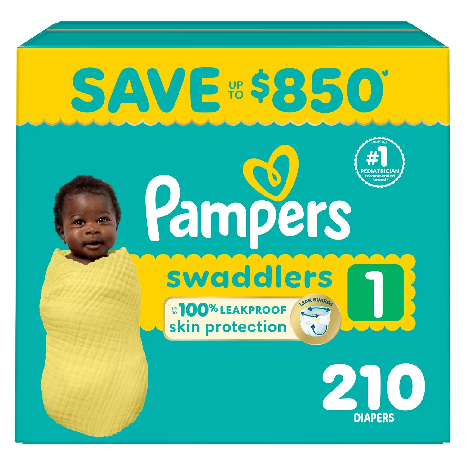 S &ndash; Soft & Gentle Care, Size 1, 210 Ct., 8-14 Lbs.