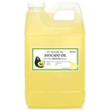 64 OZ/HALF GALLON PURE ORGANIC AVOCADO CARRIER OIL COLD PRESSED