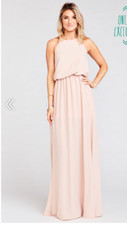 Show Me Your Mumu Heather Halter Maxi Dress Dusty Blush Crisp Size Medium  $168