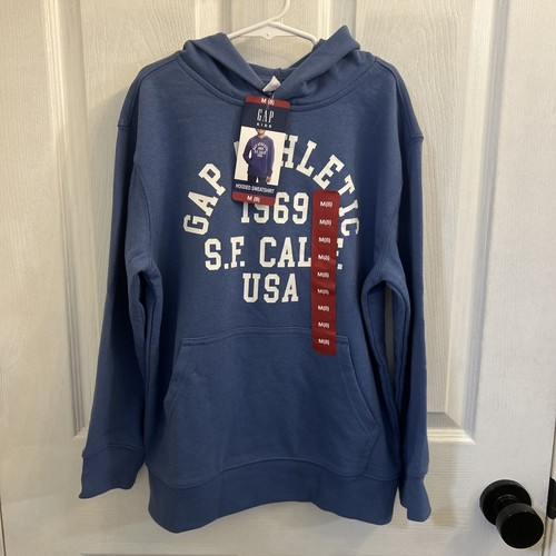 NWT Gap Unisex Kids Size M (8) Blue 1969 San Francisco Logo Hooded Sweatshirt - Picture 2 of 24