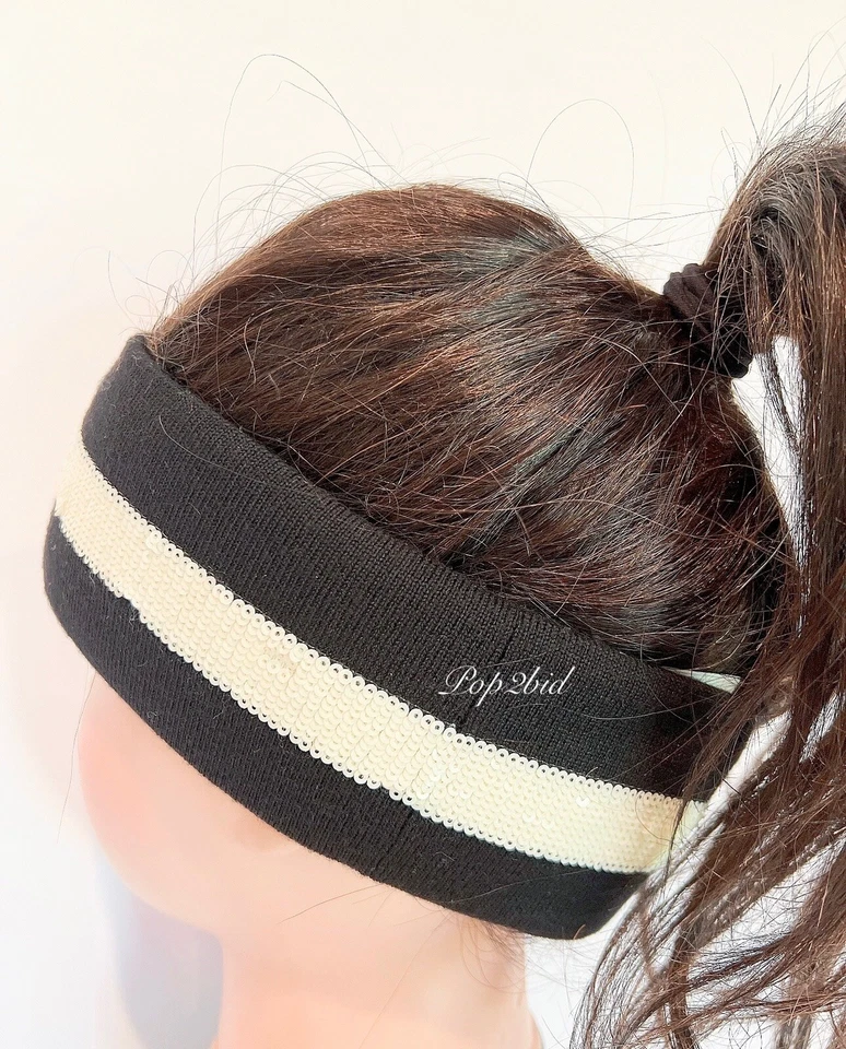 NUEVA DIADEMA 100% Auténtica GUCCI Lentejuelas GG Lana Adornada Talla M (57 cm) Foto 3 de 4