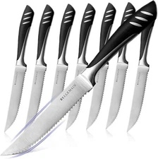 Steak Knife Set (Set of 8), Kitchen Knife Set with Steel Blades, Stainless Steel