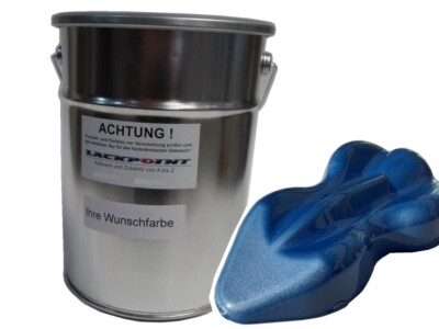 0,5 Liter  1K Autolack Kunstharz Eisblau Metallic Lackpoint Blau Tuning Glanz !