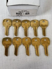Lot of 10 - Taylor Line Brass R03 - Ro3-BR   KEY BLANKS Made in USA